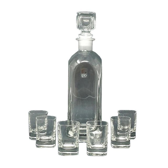 Decanter and Glasses Set by Luigi Bormioli, Set of 7 For Sale - Image 8 of 8