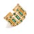 Contemporary Radiant Majesty Emerald Gold Adjustable Cuff Ring, Size 8 For Sale - Image 3 of 7
