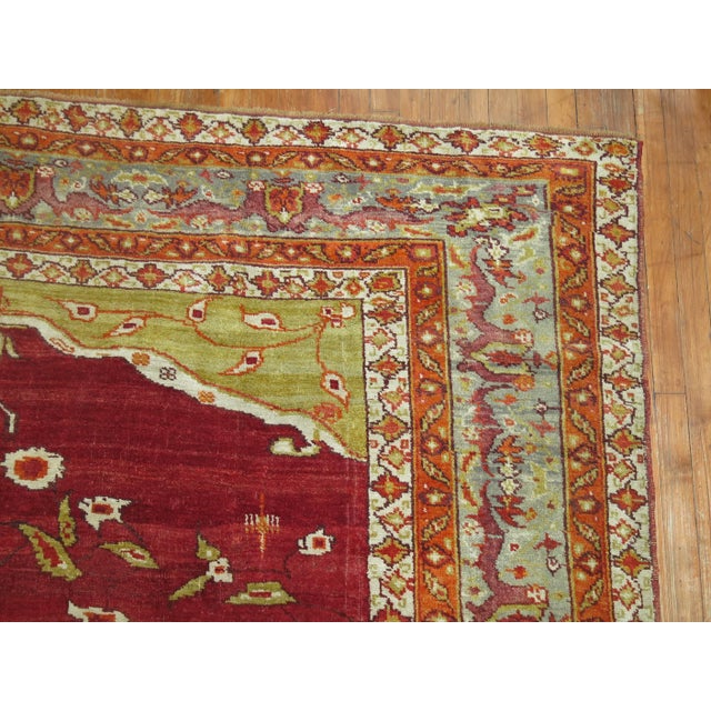 Early 20th Century Antique Zabihi Collection Fine Quality Red Turkish Oushak Rug - 7'5" x 10'6" For Sale - Image 5 of 8