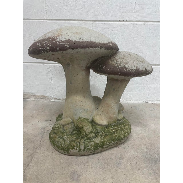 Mid 20th Century Concrete Mushroom and Frog With Brown Accents For Sale In Mobile - Image 6 of 6