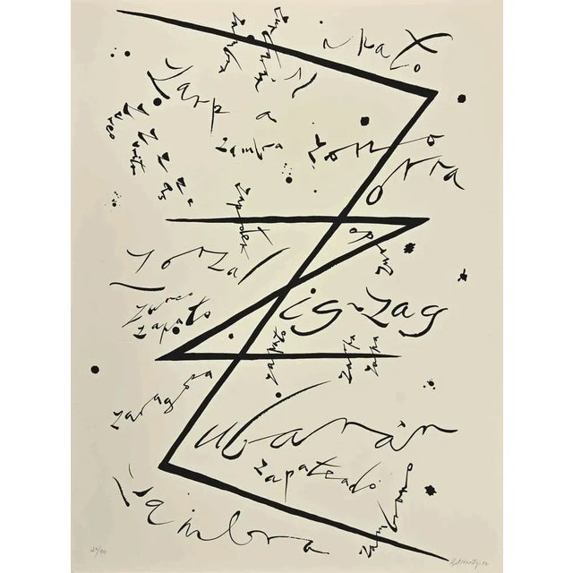 Letter Z from Alphabet series is a lithograph realized by Rafael Alberti in 1972. Hand-signed and dated on the lower...