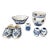 Vintage Dutch Blue and White Delft-Style Ceramic Pottery Set of 7 For Sale