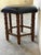 Black Leather Oak Ottoman With Nailhead Trim Spindle Legs Vintage Mid-Century Modern 1970s For Sale - Image 10 of 10