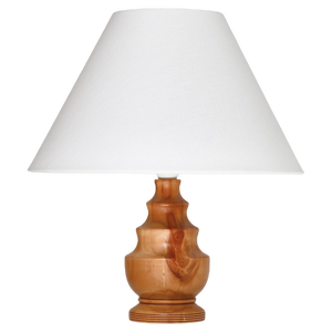 Scandinavian Turned Wooden Table Lamp, Denmark, 1940s