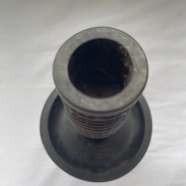 Vintage Ebony Hand Turned Candlestick For Sale In Jacksonville, FL - Image 6 of 6