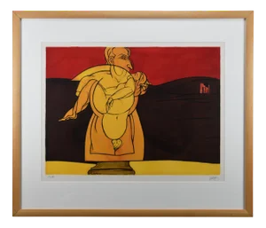 Valerio Adami, Landscape of Ruins, 1970, Screenprint, Framed