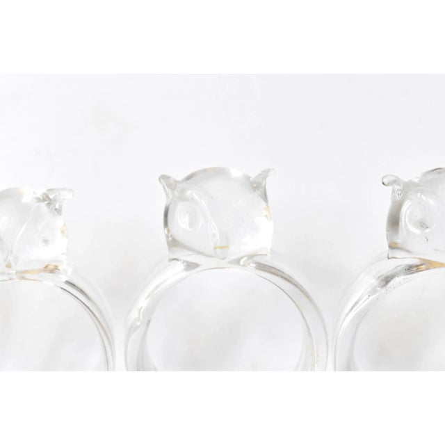 Vintage Owl Blown Glass Napkin Rings - Set of 4 For Sale In San Francisco - Image 6 of 9