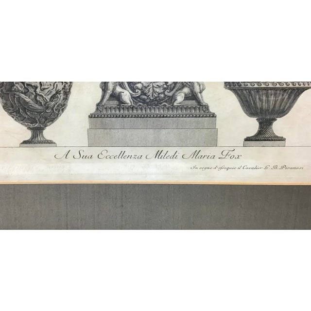 Printmaking Materials Three Marble Vases and a Sarcophagus. Etching by g.b. Piranesi, For Sale - Image 7 of 13