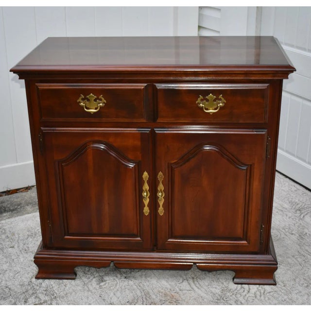 Vintage Kincaid Solid Cherry Traditional Style Two Door Server Cabinet For Sale - Image 4 of 13