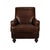 Lazzaro Brown Leather Club Chair With Nailhead Trim and Turned Wood Legs For Sale In Tampa - Image 6 of 10