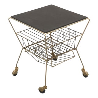 Vintage French Gold and Black Coffee Table, 1970 For Sale