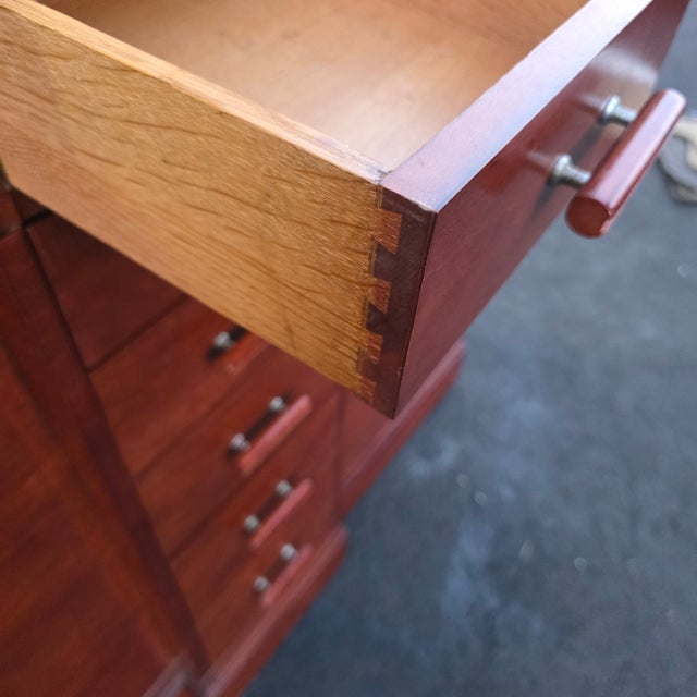 Rare Kittinger Architectural Cherry Freestanding 18-Drawer Commode, Late 20th Century For Sale - Image 9 of 12