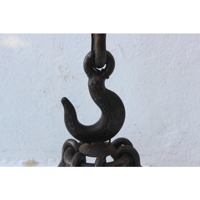 Mid 20th Century European Iron Chain Link Floor Lamp For Sale - Image 5 of 7