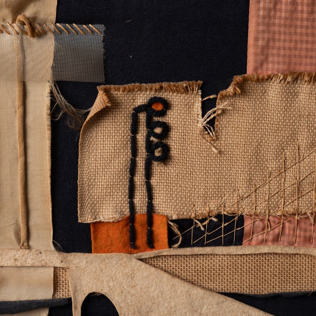 Textile Mid-Century Modern Textile Collage, 1961 For Sale - Image 7 of 11