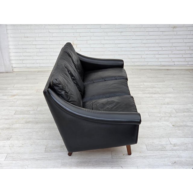 Vintage Danish Three-Seater Sofa in Leather by Aage Christensen, 1960s For Sale - Image 9 of 18