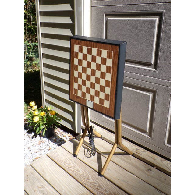 Vintage Sunset Folding Sv Projector Table Light Up Checkers Board Game Table For Sale - Image 12 of 16