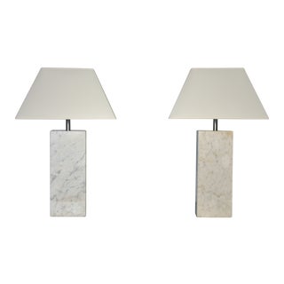 Nessen Marble Lamps - A Pair For Sale