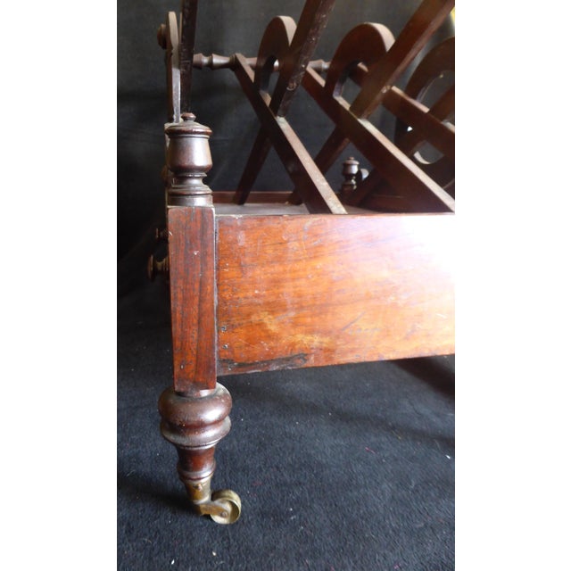 Late 19th Century Regency Rosewood Canterbury Magazine Rack For Sale - Image 4 of 5