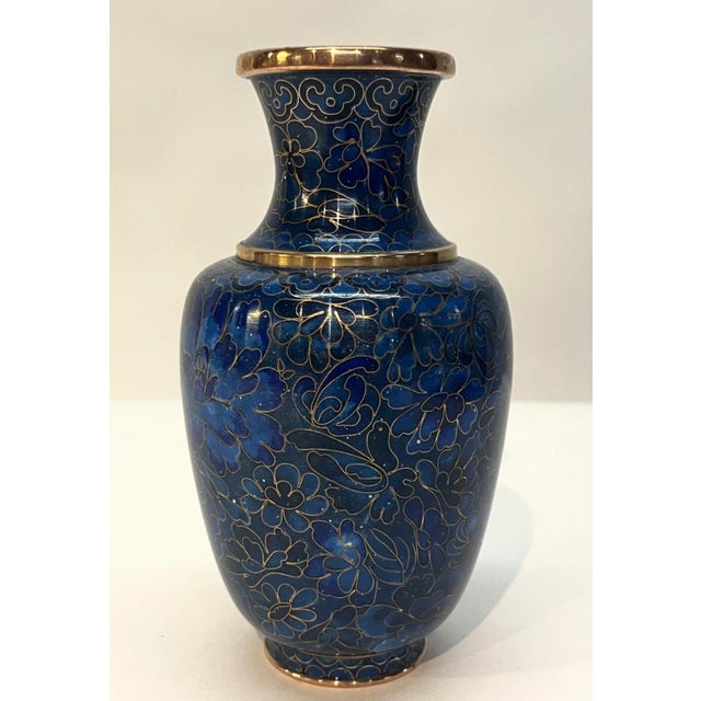 Small Japanese Cloisonne Enamel Copper Flower Posy Vases Art Deco 1940s by Unknown for Unknown, Set of 2 For Sale - Image 13 of 14