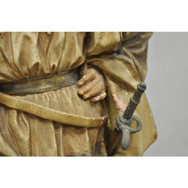 Antique French Renaissance Hennecke & Co "Faust & Marguerite" Plaster Statue For Sale In Philadelphia - Image 6 of 18