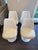 Mid-Century Modern Saarinen Tulip Side Chairs in Ivory Volo Leather - Set of 4 For Sale - Image 3 of 5