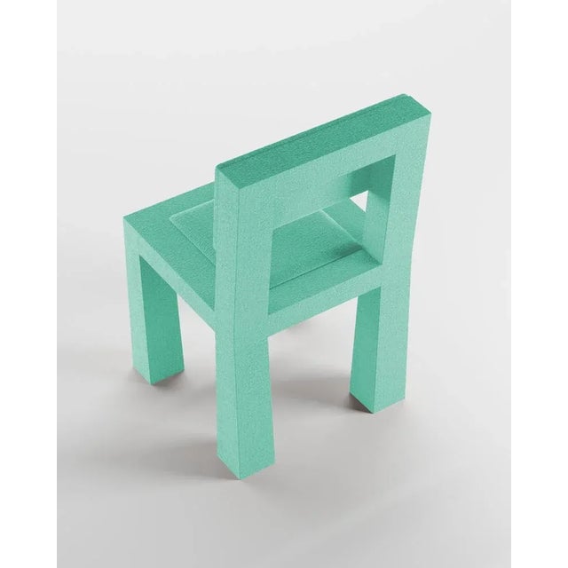 Not Yet Made - Made To Order Modern Raw Chair in Teal Bouclé from Collector For Sale - Image 5 of 6