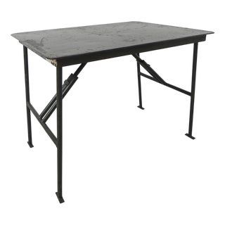 Industrial Folding Table in Steel, 1950s For Sale