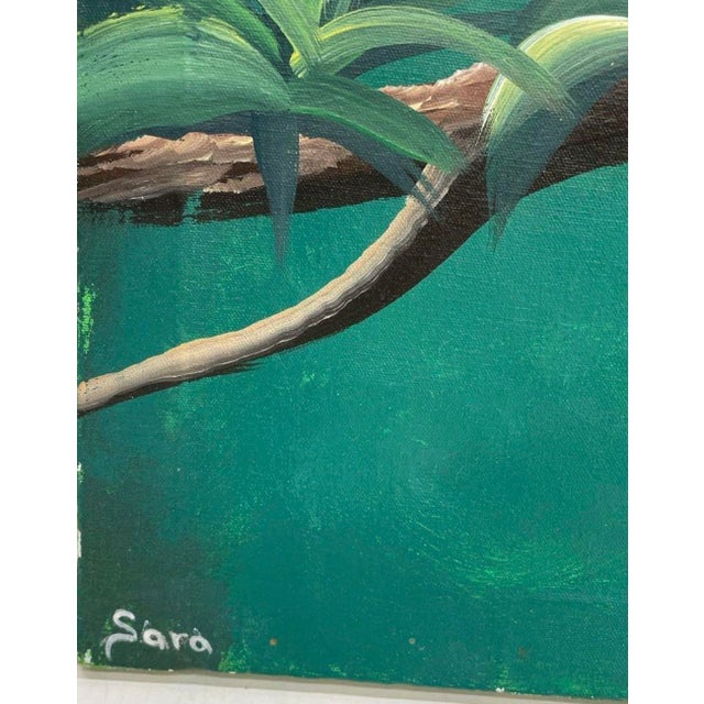 Coastal 1980s Signed Tropical Toucan Painting on Canvas For Sale - Image 3 of 4