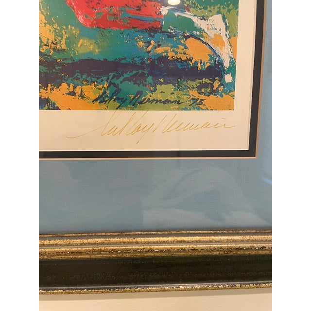 Expressionism Framed Lithographic Poster by Leroy Neiman Signed Lower Right With Coa, Titled " Mixed Doubles." For Sale - Image 3 of 6