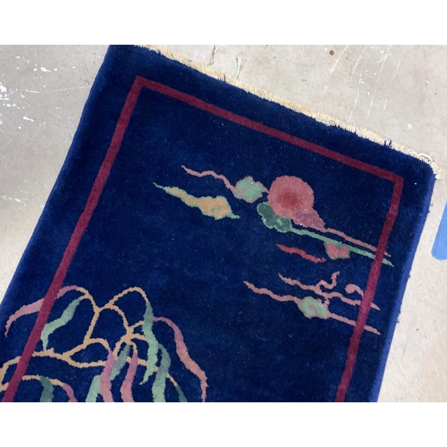 Beige 1920s, Handmade Antique Art Deco Chinese Rug 2.1' X 3.10' For Sale - Image 8 of 9