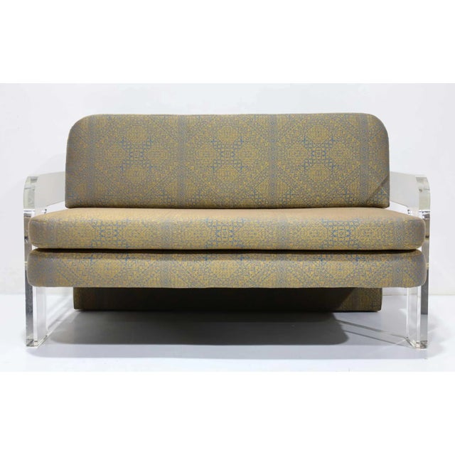 Mid-Century Modern Vladimir Kagan Settee in Donghia Silk/Cotton, Attributed For Sale - Image 3 of 10