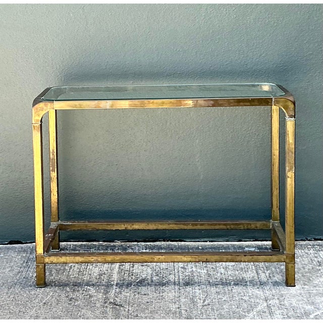 Late 20th Century Vintage Brass Console Table After Mastercraft For Sale - Image 5 of 12
