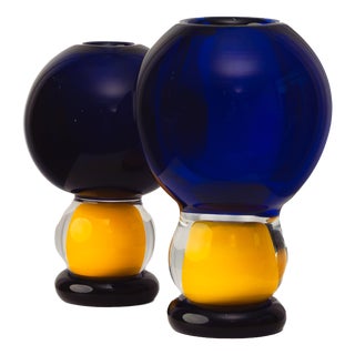Murano Glass Vases, 1990, Set of 2 For Sale