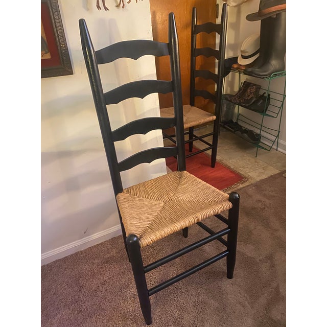French Country Set of Two Vintage Hand Roped French Side Chair’s For Sale - Image 3 of 3