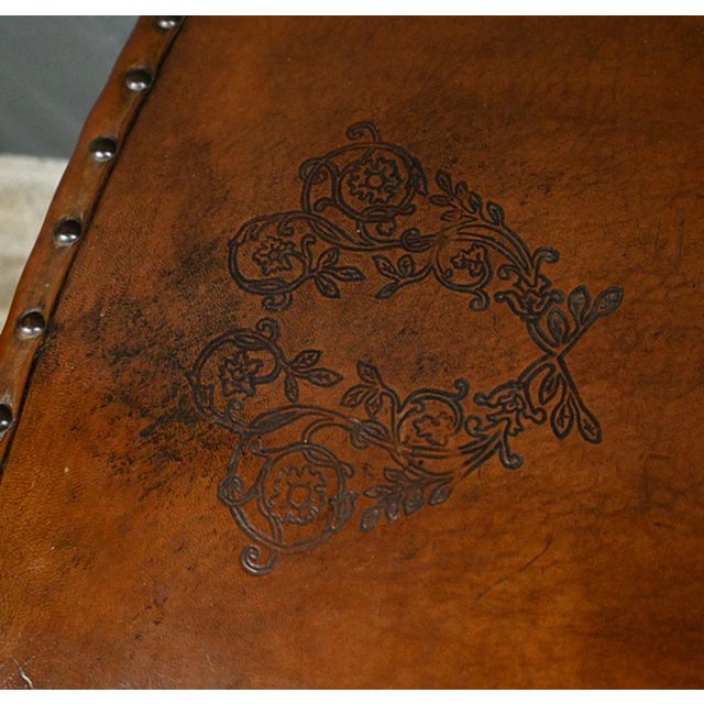 Wood Vintage Studded Leather Trunk, 1950 For Sale - Image 7 of 18