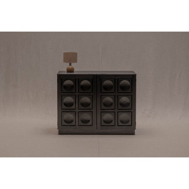 Belgian Brutalist Cabinet in Black-Stained Oak, 1970s For Sale - Image 13 of 13