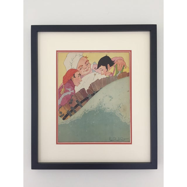 Children's 1930s Framed "Rub a Dub Dub" Nursery Rhyme Print by Fern Bisel Peat For Sale - Image 3 of 3