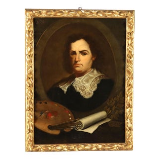 Portrait of a Painter, Oil on Canvas For Sale