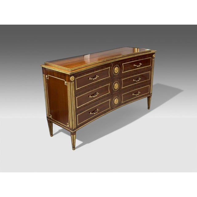 Maison Jansen Style, Russian Neoclassical, Large Commodes, Mahogany, Bronze Large Russian Neoclassical Style Commodes or...