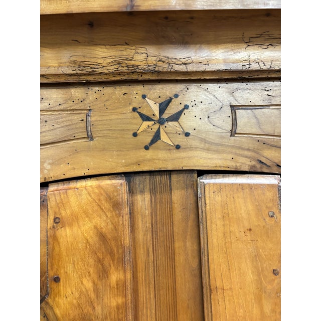 Wood Antique 19th Century French Provincial Louis XV Style Carved Armoire With Key For Sale - Image 7 of 18