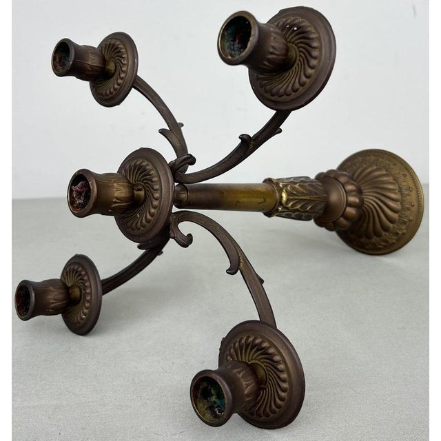 Vintage Italian 5-Arm Candelabra For Sale - Image 7 of 12