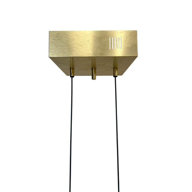 Adjustable Square Pendant Light in Brass from Dijkstra, 1980s For Sale - Image 4 of 13