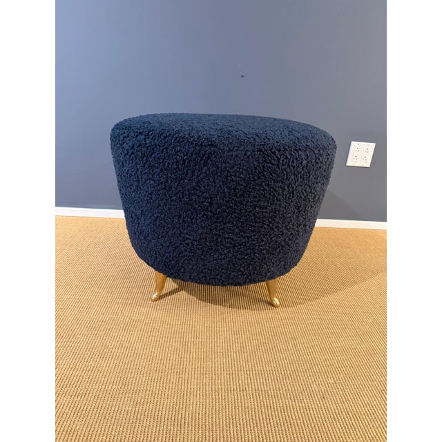 Pair of French Wool Boucle Pouf Dining Stools For Sale - Image 15 of 18