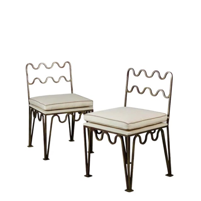 White 'Méandre' Side Chairs by Design Frères - a Pair For Sale - Image 8 of 8