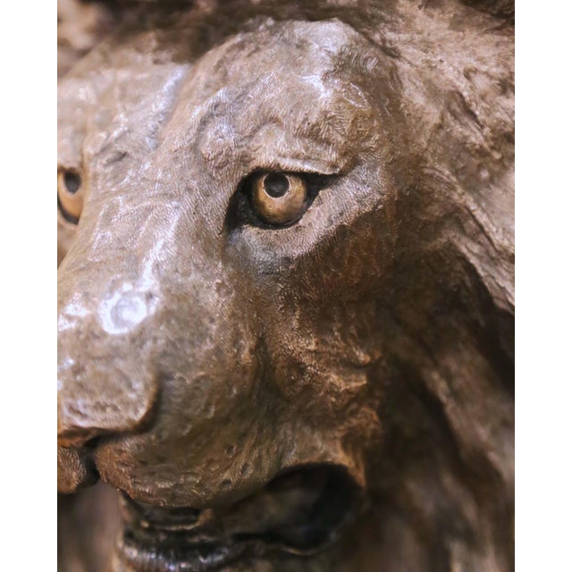 Bronze Lion Sculpture by Mark Hopkins, Signed and Numbered For Sale In Dallas - Image 6 of 9