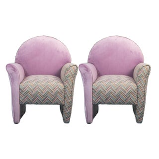 Set of Velvet Armchairs, 1970s For Sale