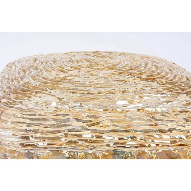 German Amber Glass Sconces in Thumbprint Shape, 1970s For Sale - Image 6 of 11