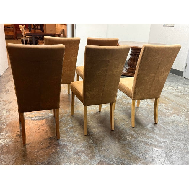 Late 20th Century Modern Parsons-Style Dining Chairs, Set of Five For Sale - Image 5 of 12