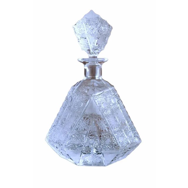 Biedermeier Bohemian Cut & Ground Crystal Liquor Bottle, 1920s For Sale - Image 13 of 13