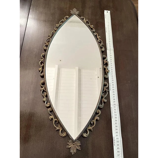 Italian Bronze Wall Mirror, 1950s For Sale - Image 9 of 11